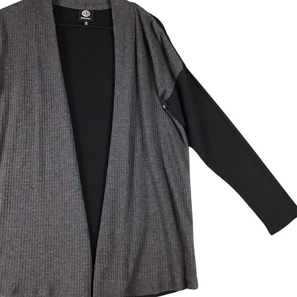 Bobeau Women’s Size MediumOpen Front Cardigan Lightweight Gray Black Colorblock - Picture 7 of 11